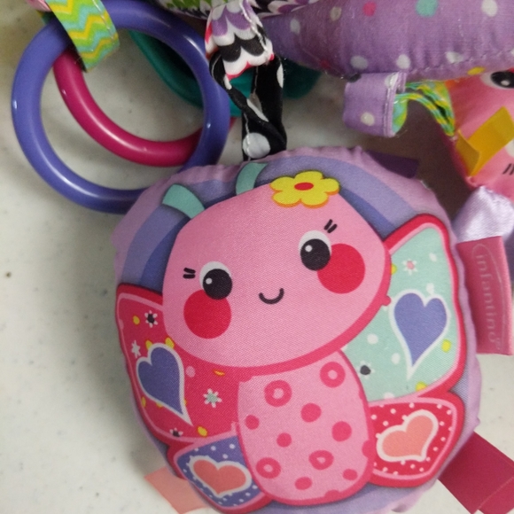 Infantino Spiral Activity Toy Pink Bird Butterfly Baby Rattle - Picture 5 of 15